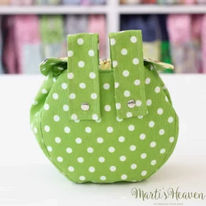 детска чанта за тротинетка зелено на бели точки