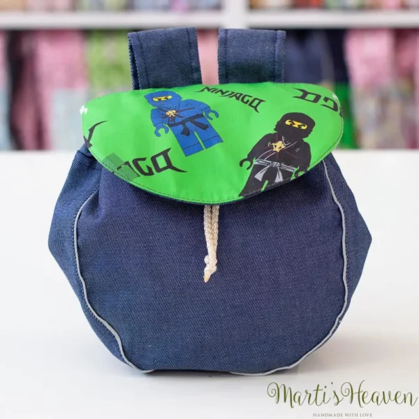 детска чанта за тротинетка дъков плат с капаче Ниджаго